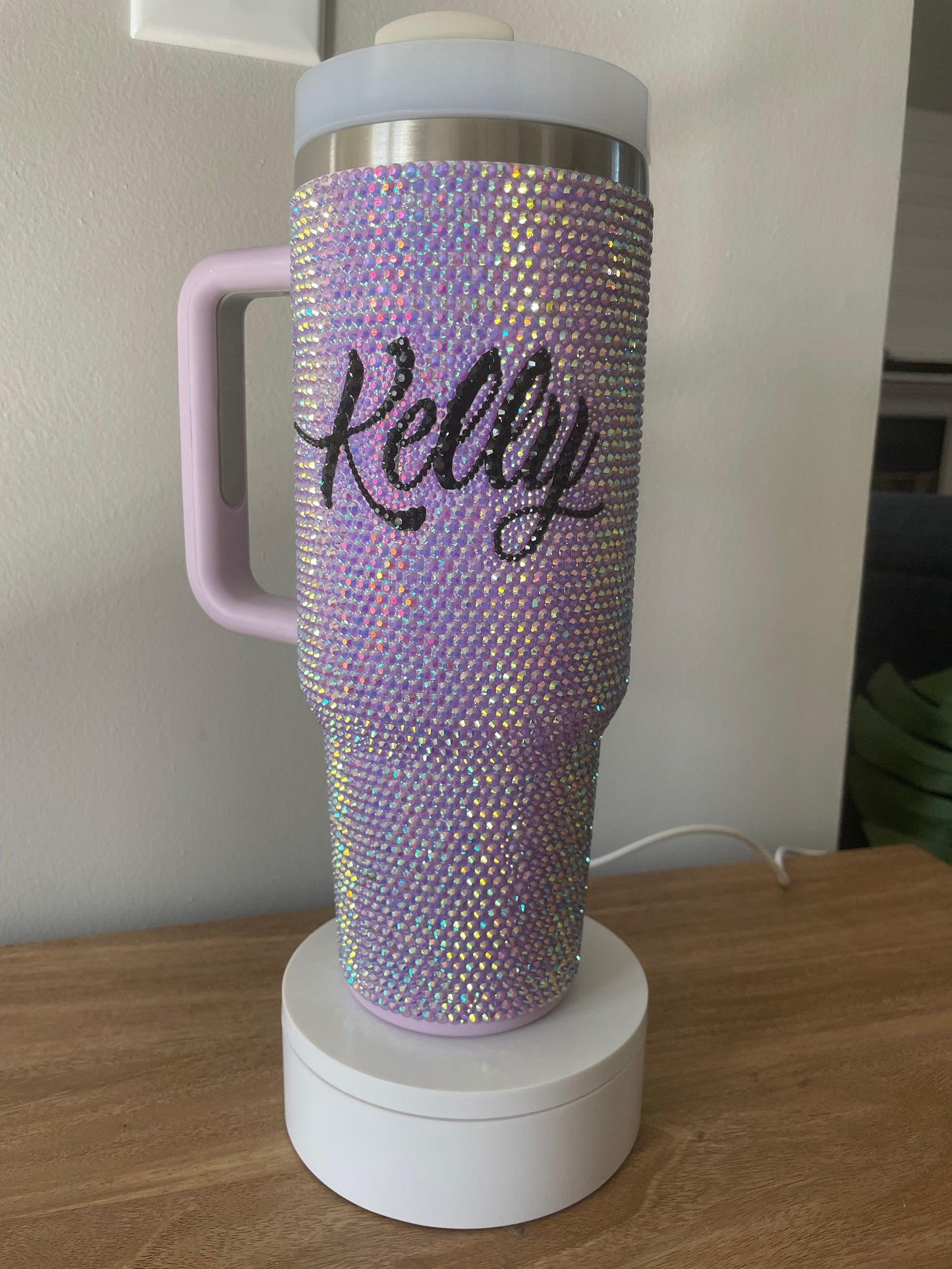 Luminous Lilac Rhinestone Tumbler